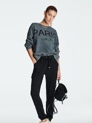 Black Cargo Jersey Joggers - Image 1 of 6