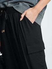 Black Cargo Jersey Joggers - Image 4 of 6