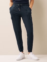 Navy Blue Cargo Jersey Joggers - Image 1 of 6