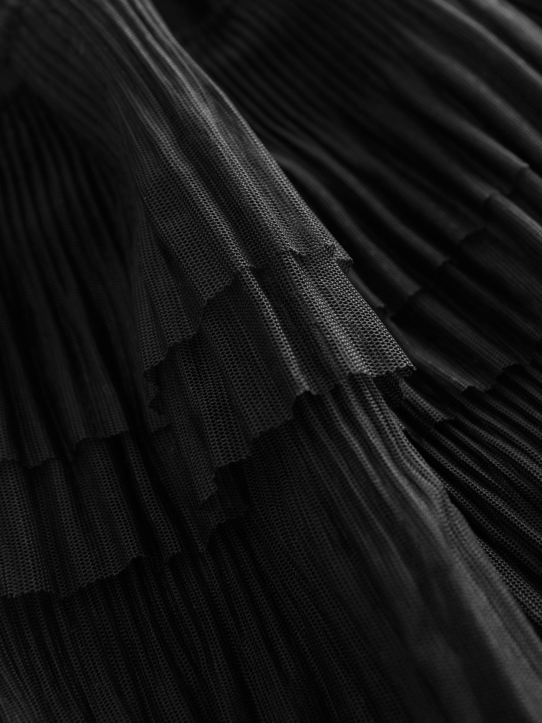 Black Mesh Tulle Midi Skirt