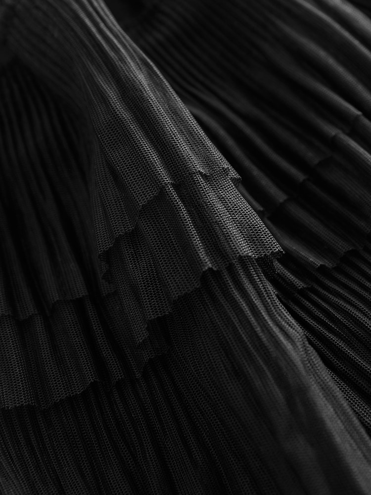 Black Mesh Tulle Midi Skirt - Image 4 of 4