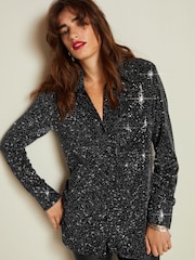 Black Sequin Shirt - Image 1 of 6