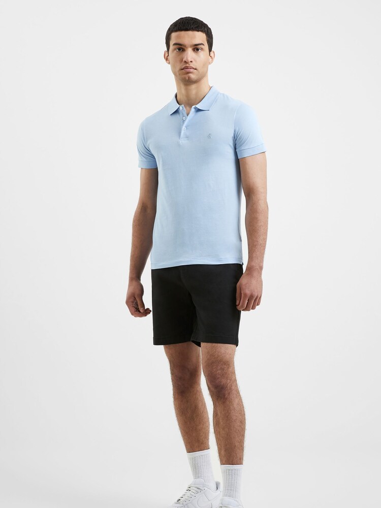 French Connection Blue Signature 100% Cotton Polo Shirt - Image 2 of 5