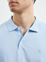 French Connection Blue Signature 100% Cotton Polo Shirt - Image 5 of 5