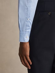 Reiss Blue Stripe Remote Bengal Cotton Sateen Shirt - Image 3 of 8