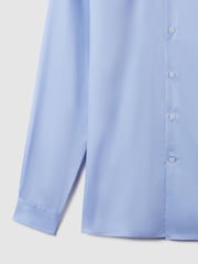 Reiss Blue Stripe Remote Bengal Cotton Sateen Shirt - Image 8 of 8