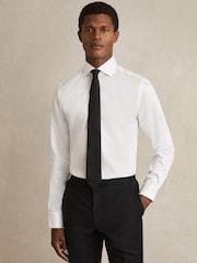 Reiss White Remote Bengal Regular Fit Cotton Sateen Striped Shirt - Image 4 of 9