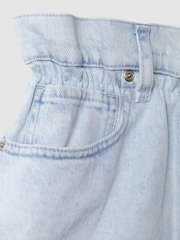 Good American Light Blue Good American Elasticated Waist Distressed Denim Shorts - Image 6 of 6