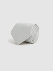 Reiss Silver Liam Silk Polka Dot Tie - Image 3 of 5