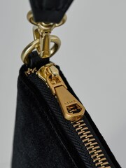 Reiss Black Bleeker Velvet Handbag - Image 5 of 6