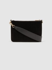 Reiss Black Bleeker Velvet Handbag - Image 6 of 6