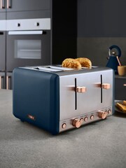 Tower Blue Cavaletto 4 Slice Toaster 1800W - Image 1 of 8