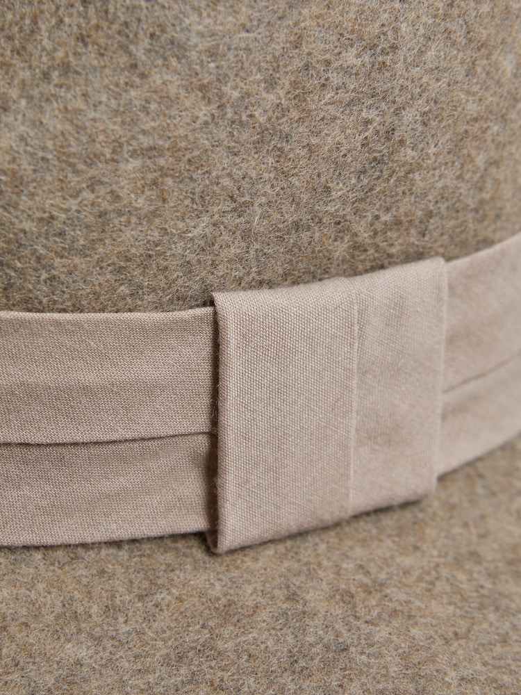 Reiss Taupe Frankie Wool Wide Brim Fedora Hat - Image 4 of 4