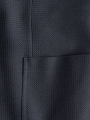 Navy Waffle Slim Slim Fit Smart Textured Blazer - Image 10 of 10