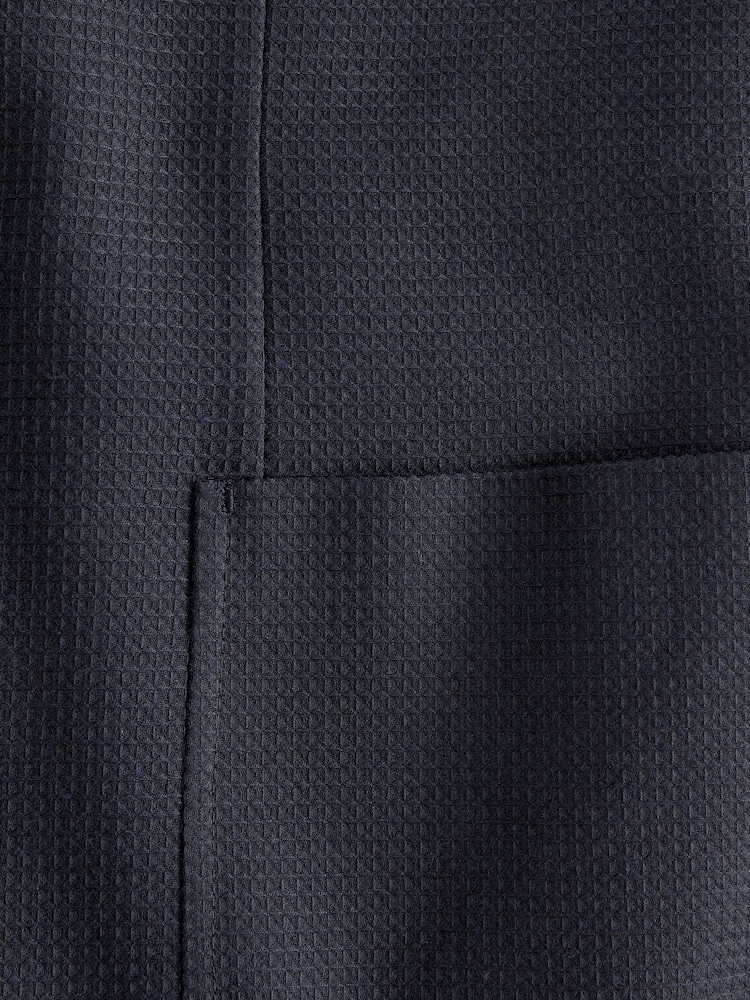 Navy Waffle Slim Slim Fit Smart Textured Blazer - Image 10 of 10
