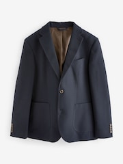 Navy Waffle Slim Slim Fit Smart Textured Blazer - Image 6 of 10