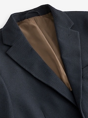 Navy Waffle Slim Slim Fit Smart Textured Blazer - Image 7 of 10