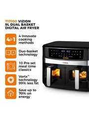 Tower Black Vortx Vizion 9L Dual Basket Air Fryer - Image 2 of 8