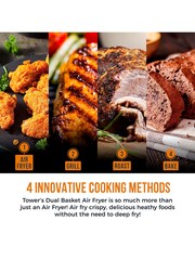 Tower Black Vortx Vizion 9L Dual Basket Air Fryer - Image 3 of 8