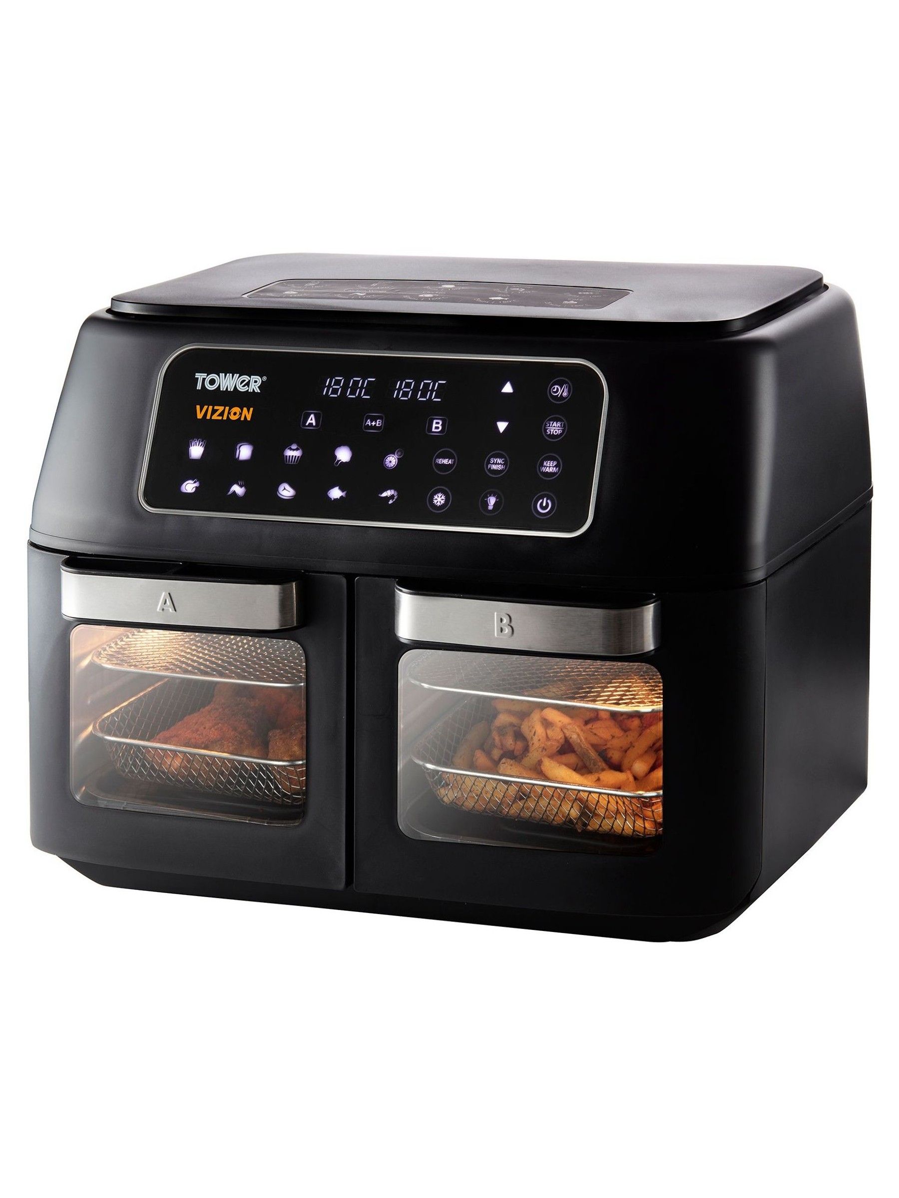 Tower Unisex Black Vortx Vizion 11L Dual Air Fryer - Image 8
