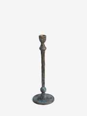 French Connection Grey Patina Metal Taper Candle Holder - Image 2 of 2