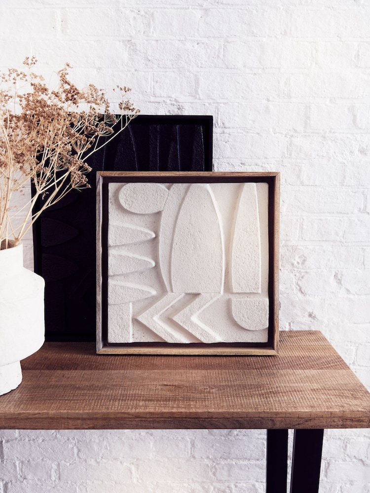 French Connection White Medium Abstract Wall Art - Image 1 of 3
