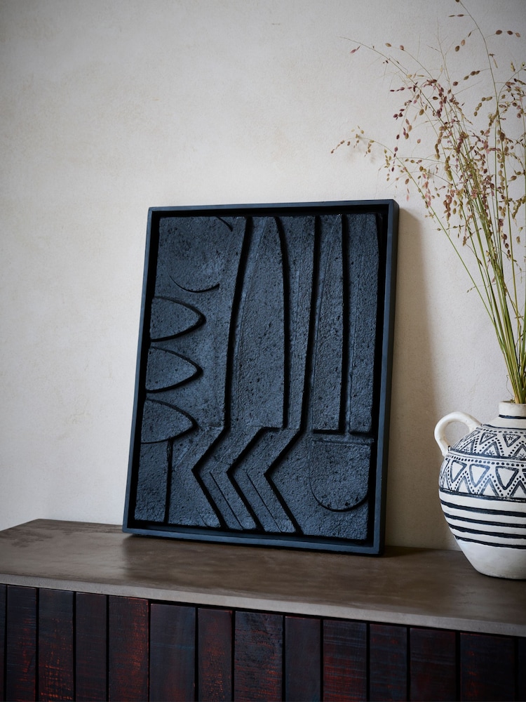 French Connection Black Large Abstract Wall Art - Image 1 of 4