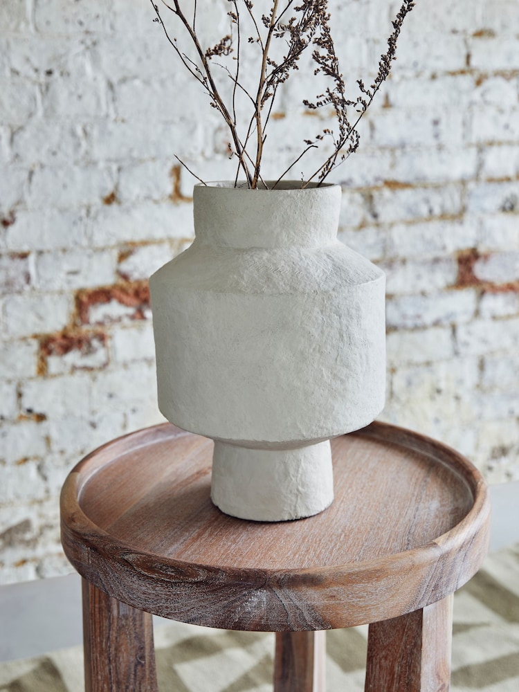French Connection Natural Papier Mache Vase - Image 1 of 3