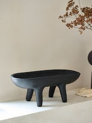 French Connection Black Papier Mache Footed Bowl - Image 1 of 4