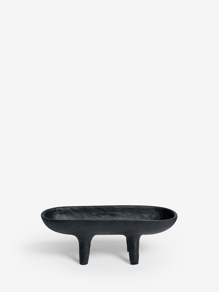 French Connection Black Papier Mache Footed Bowl - Image 2 of 4