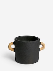 French Connection Black Small Terracotta Plant Pot - Image 2 of 3