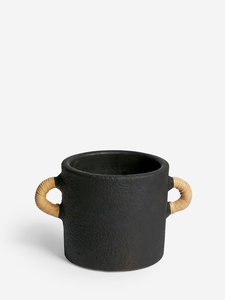 French Connection Black Small Terracotta Plant Pot - Image 2 of 3