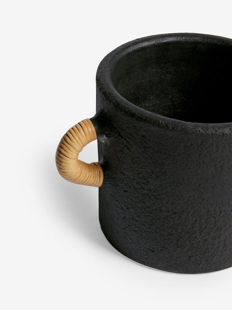 French Connection Black Small Terracotta Plant Pot - Image 3 of 3