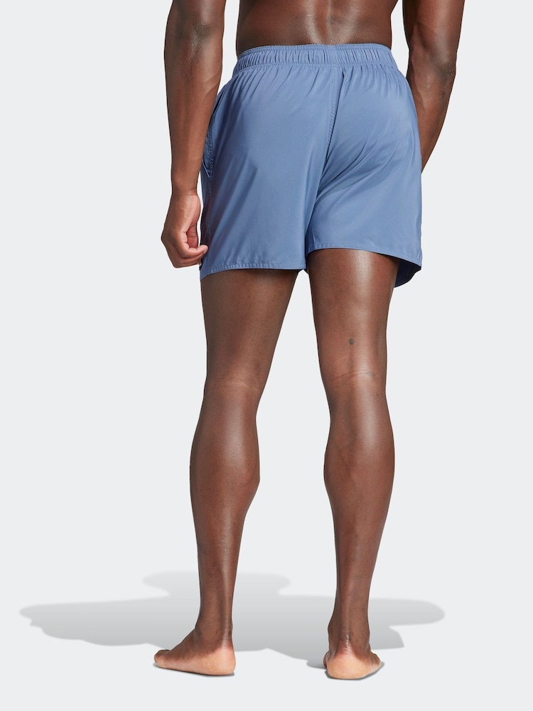 adidas Blue Solid CLX Short-Length Swim Shorts - Image 2 of 6