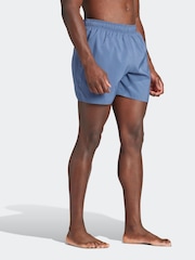 adidas Blue Solid CLX Short-Length Swim Shorts - Image 3 of 6