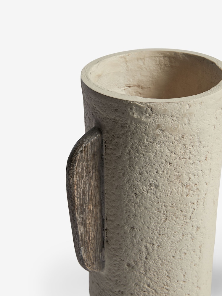 French Connection Cream Long Paper Mache Vase - Image 7 of 7