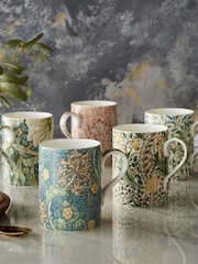 Morris & Co. Set of 6 Seaweed Mugs - Image 2 of 6