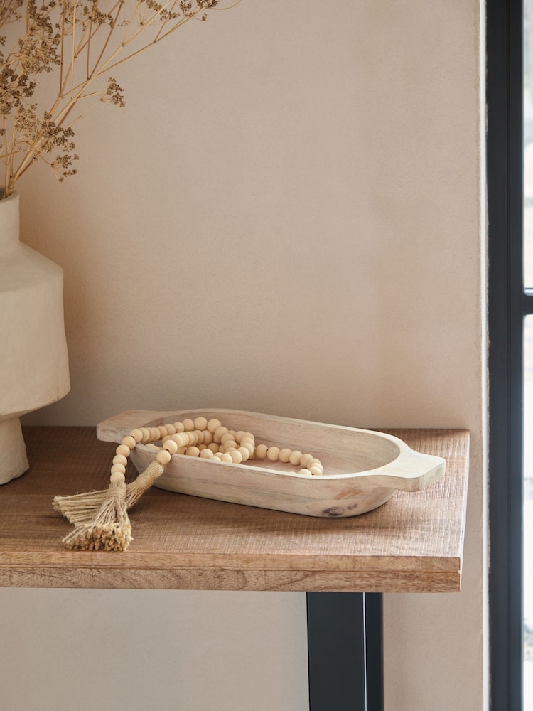 French Connection White Mango Wood Bowl - Image 1 of 4