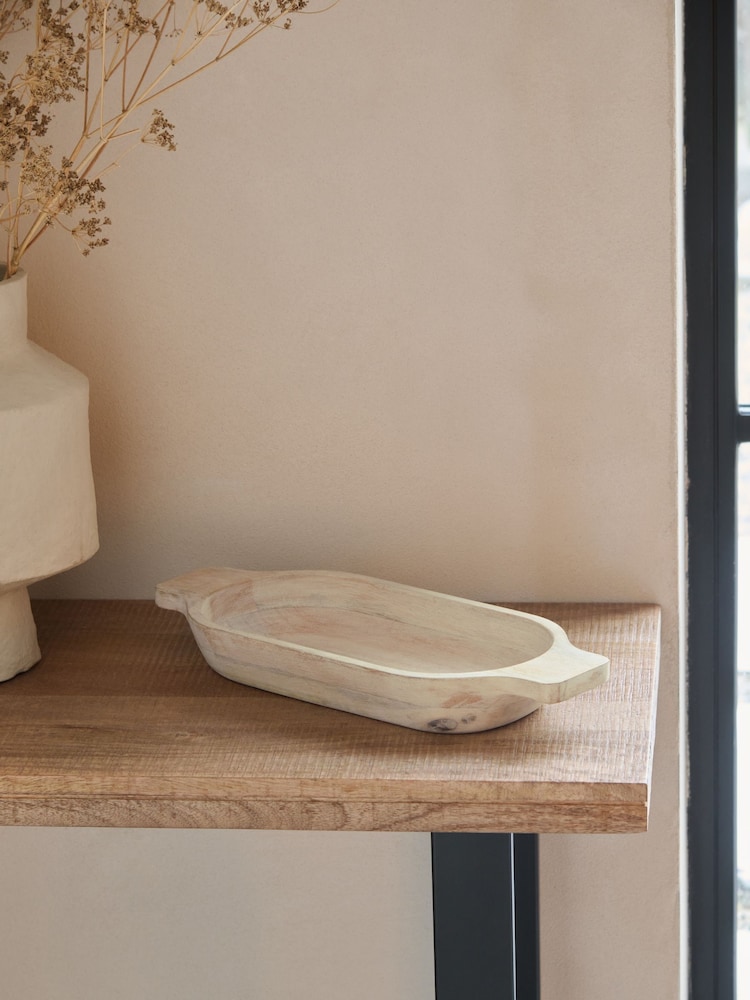 French Connection White Mango Wood Bowl - Image 2 of 4