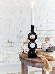French Connection Black Rustic Taper Candle Holder Large - Image 1 of 2