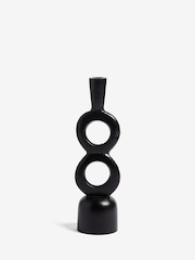 French Connection Black Rustic Taper Candle Holder Large - Image 2 of 2