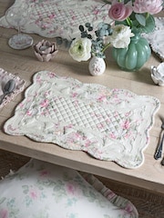 Shabby Chic by Rachel Ashwell® Set of 2 Pink & Blue Floral Quilted 100% Cotton Placemats - Image 1 of 4