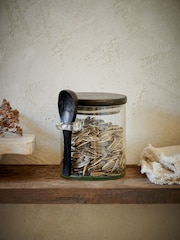 French Connection Clear Handmade Bubble Glass Small Storage Jar - Image 1 of 2