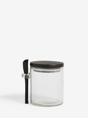 French Connection Clear Handmade Bubble Glass Small Storage Jar - Image 2 of 2