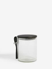 French Connection Clear Handmade Bubble Glass Storage Jar - Image 2 of 2