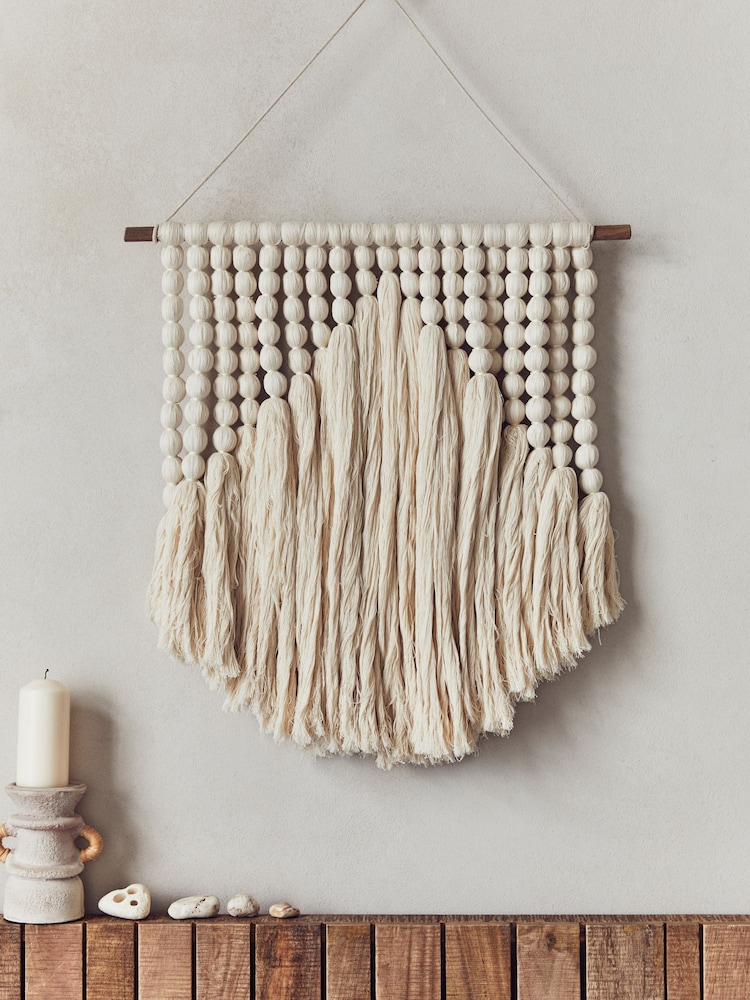 French Connection Cream 100% Cotton Wall Hanging - Image 1 of 3