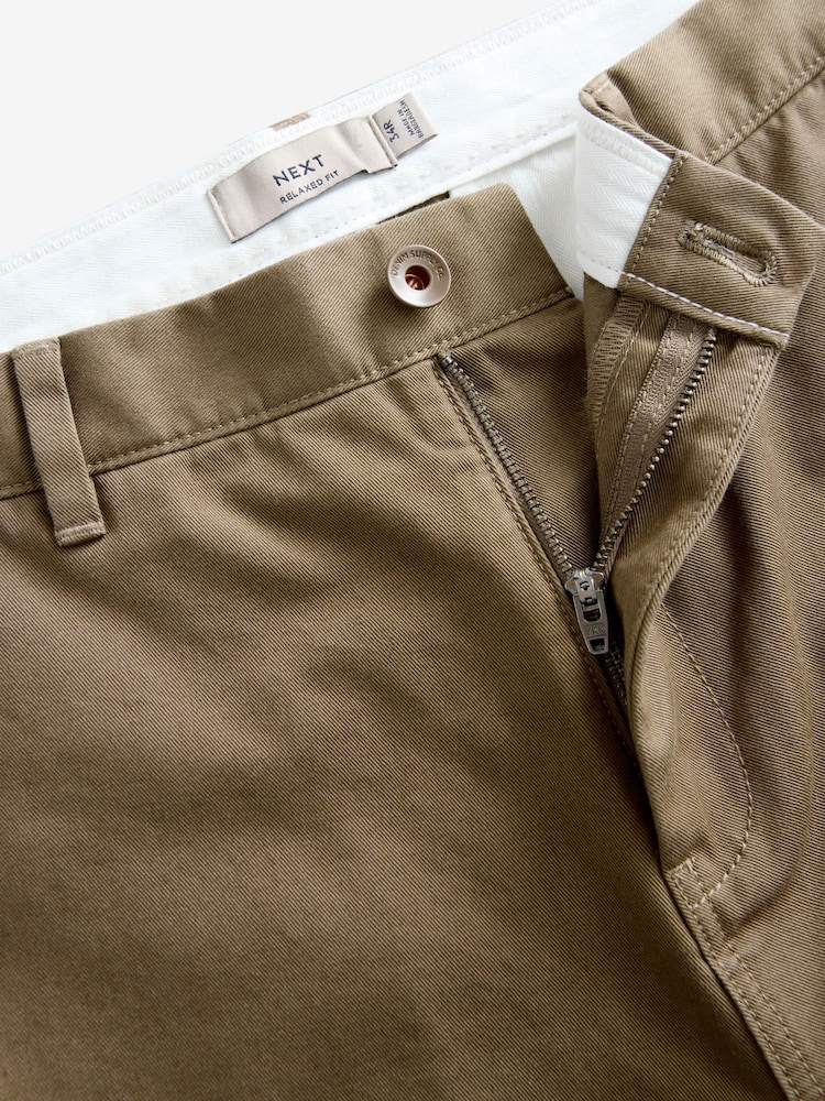 Light Tan Relaxed Fit Utility Chino 100% Cotton Trousers - Image 10 of 10