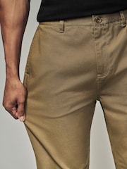 Light Tan Relaxed Fit Utility Chino 100% Cotton Trousers - Image 5 of 10