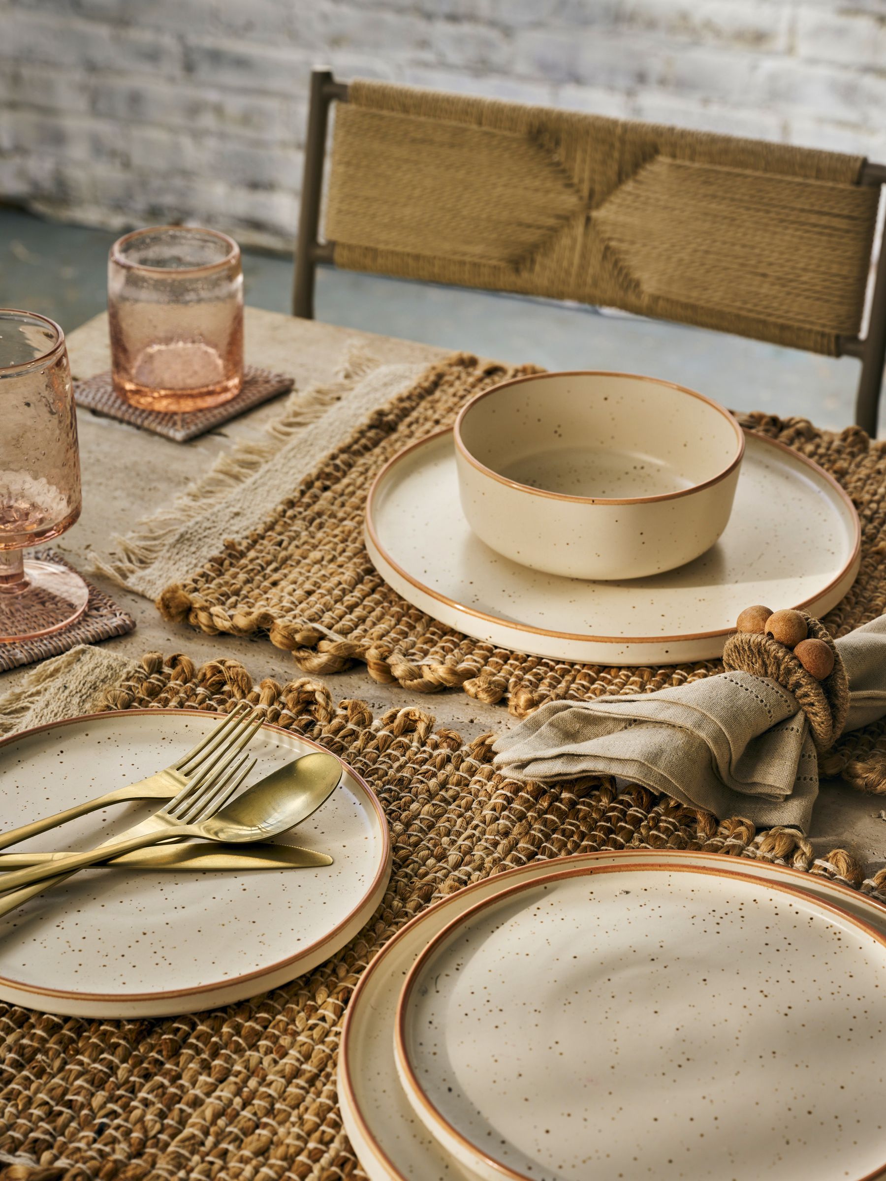 French Connection Cream Speckle Watamu 12 Piece Dinner Set - Image 1 of 2