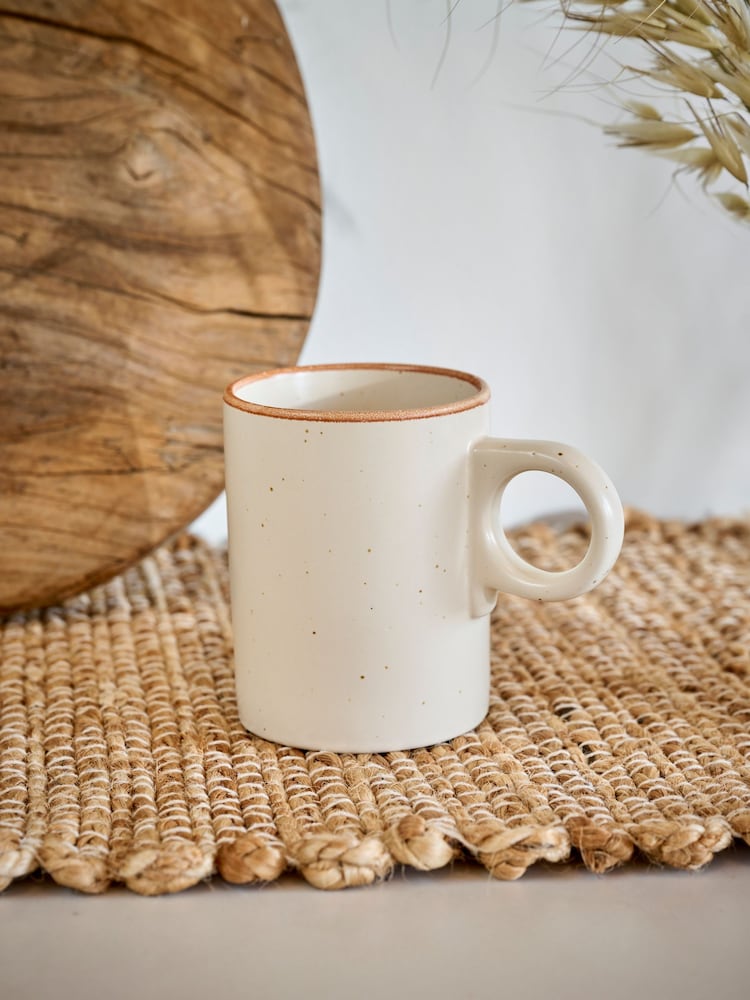 French Connection Set of 2 Cream Speckle Watamu Mugs - Image 1 of 2